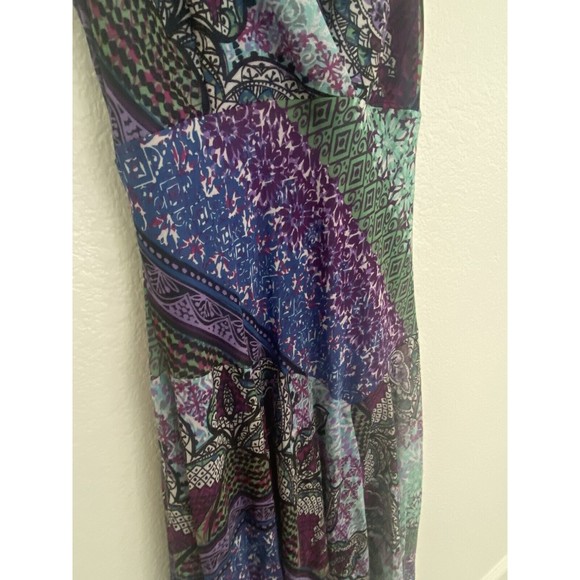 Multicolor Purple Abstract Paisley Patterned Dressbarn Wrap Dress Size 4 EUC - Picture 2 of 5